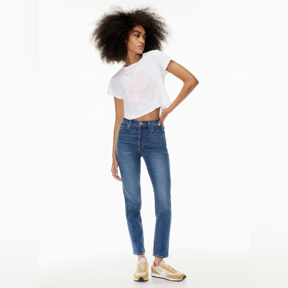 Aritzia Denim Forum the Yoko high rise slim 28l blue jeans, size 29